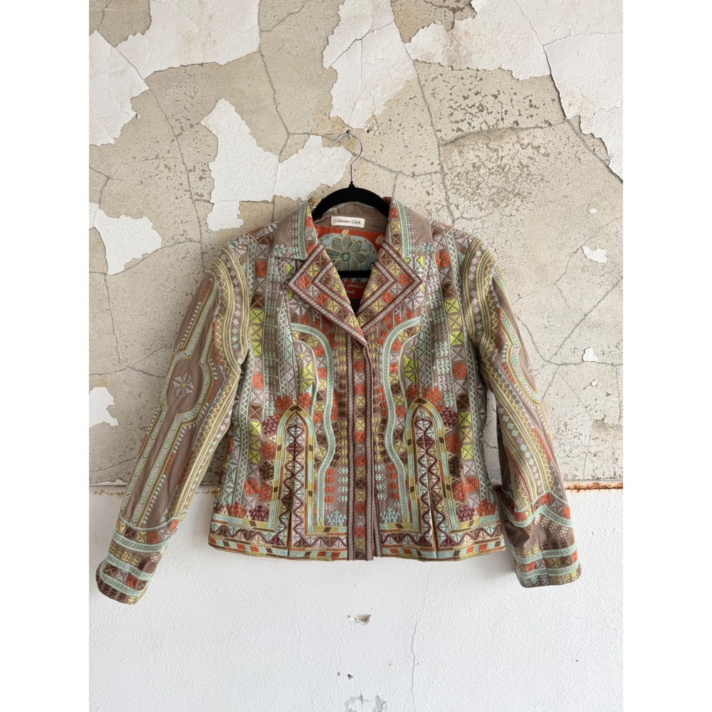 Coldwater Creek Embroidered Jacket Boho Aztec Bohemian Southwestern Blazer 12 - Picture 1 of 12